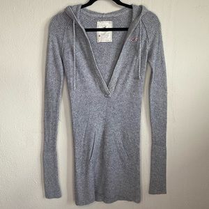 Hollister -  cashmere rib knit long length hoodie pullover sweatshirt sweater